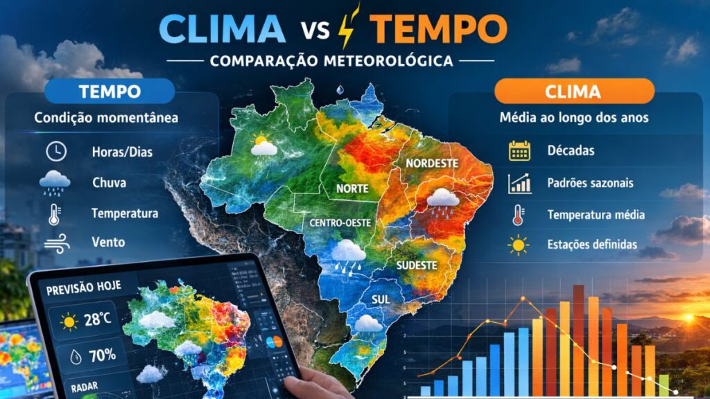 diferenca clima e tempo meteorologia
