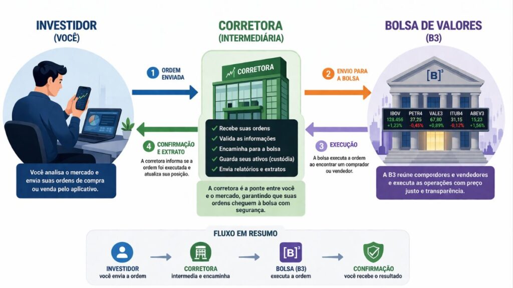 como funciona corretora de investimentos intermediação