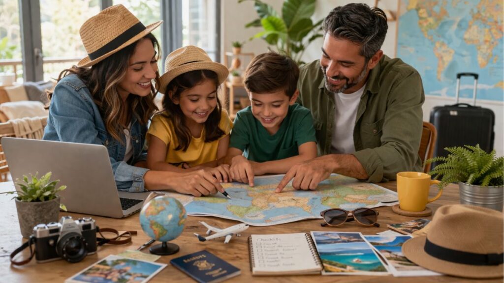 Lugares para Viajar com a Família no Brasil. 2 planejamento viagem em familia roteiro mapa