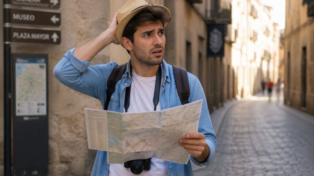 erro planejamento viagem turista mapa"