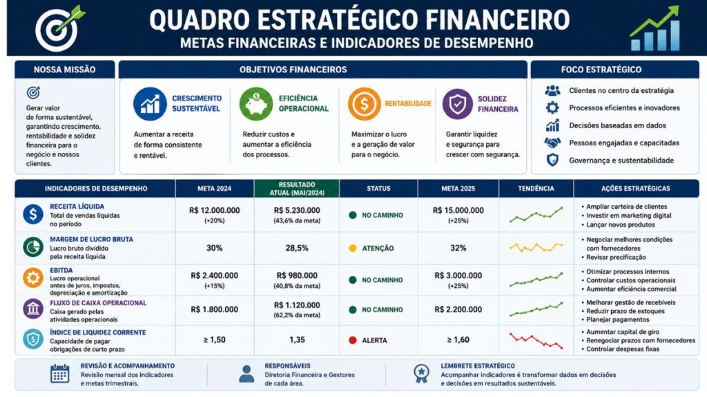 Como fazer planejamento financeiro empresarial: Guia Completo para Organizar e Crescer sua Empresa 2026 3 metas financeiras empresariais planejamento estratégico